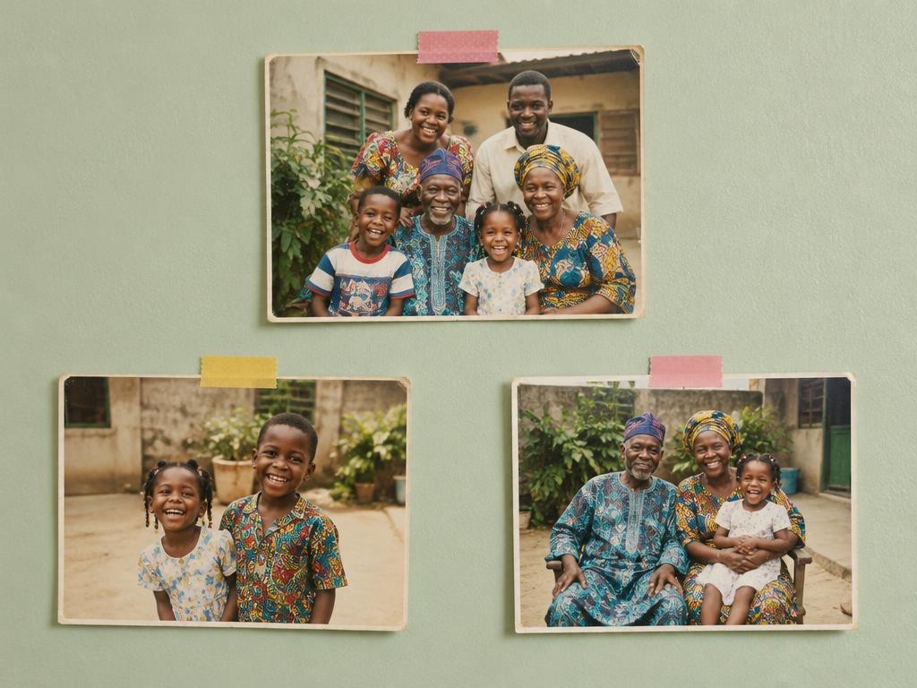 Nostalgic family photographs on a keepsake wall